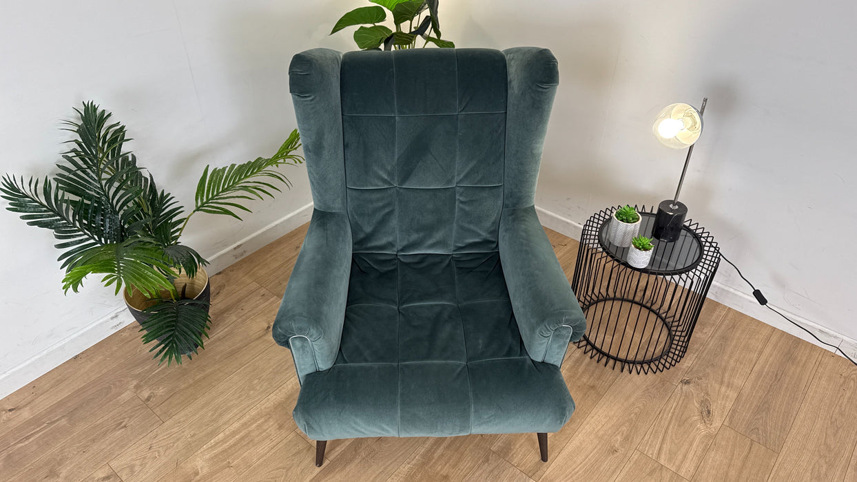 Midsummer Accent Chair - Fabric - Teal All Over