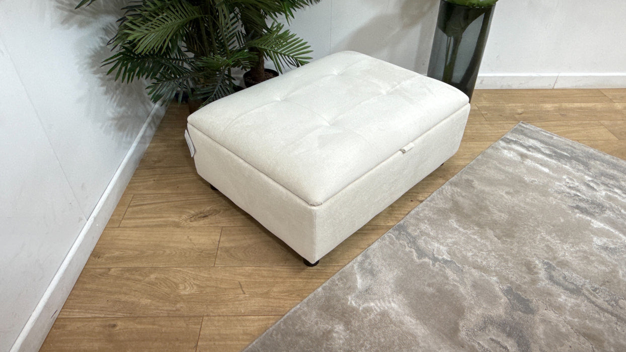 Sofology Ascot Fabric Storage Footstool in Texture Chenille Natural