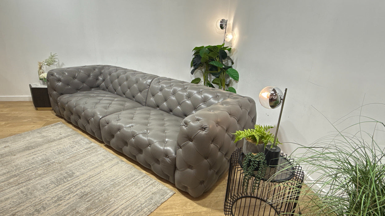 Sofology The Venezia Leather 4 Seater in Trusty Embossed Leather Elephant