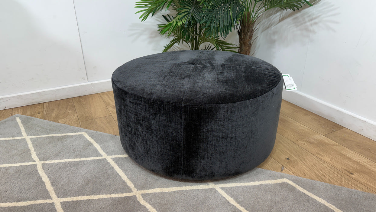 Sofology Portobello Fabric Designer Foam Footstool in Luxury Chenille Anthracite