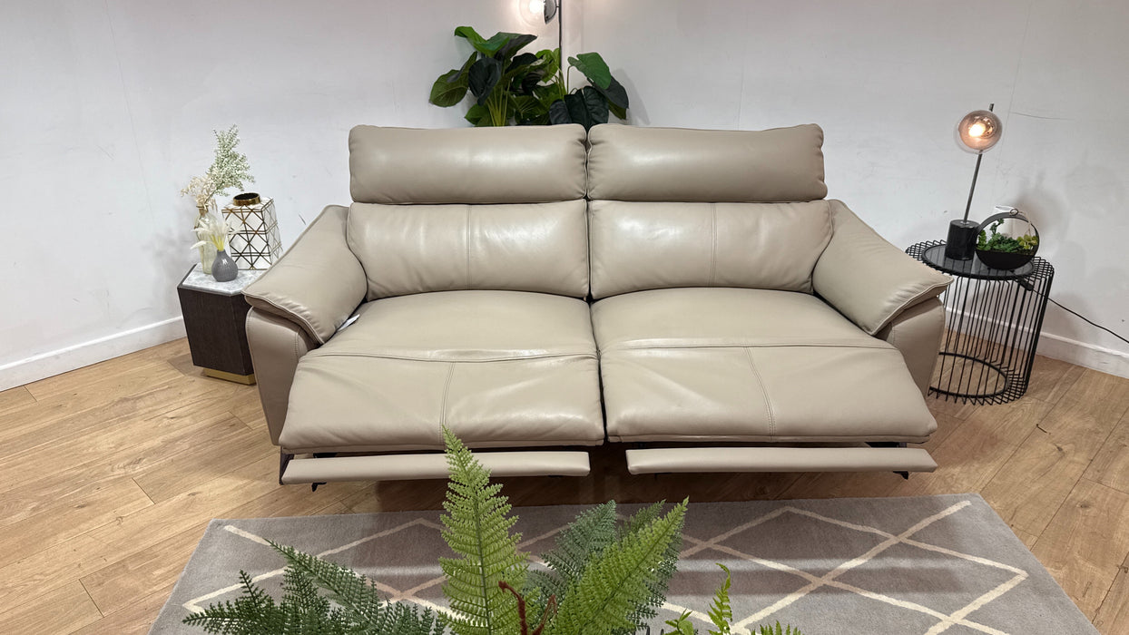 Sofology Arlo Leather 2.5 Seater Power Recliner in Trusty Embossed Stone