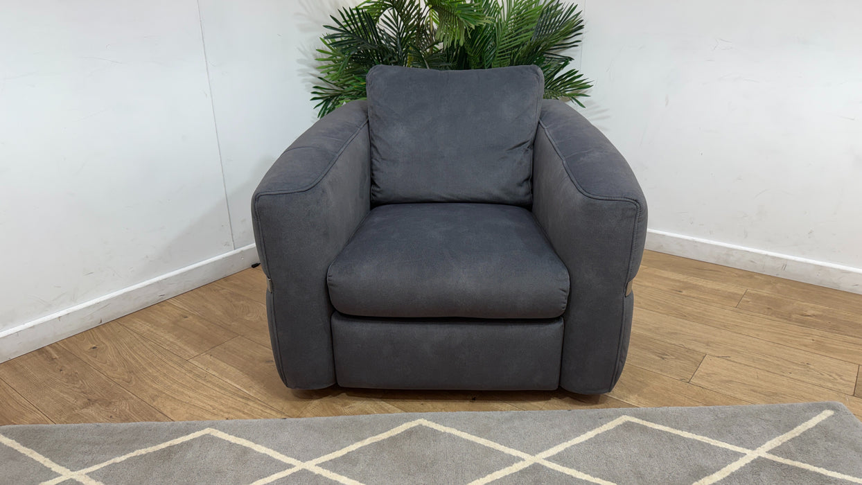 Sofology Lumiere Fabric Accent Swivel Chair in Lifestyle Flecked Charcoal