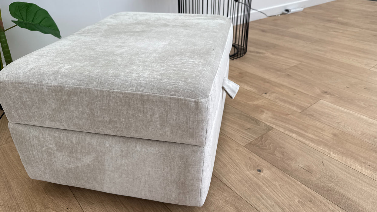 The Fitzrovia Footstool - Fabric - Luxury Chenille Mist