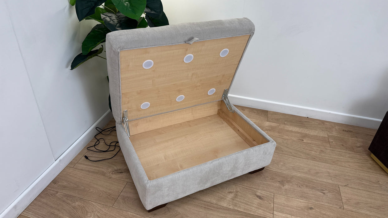 Sofology Tallulah Fabric Storage Footstool in Soft Chenille Linen