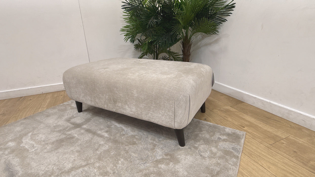 Sofology Mayfair Fabric Designer Footstool in Soft Chenille Linen All Over