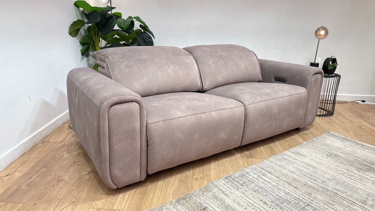 Sofology Premiere Fabric 2.5 Seater Power Recliner/Headrest in Lifestyle Flecked Nutmeg