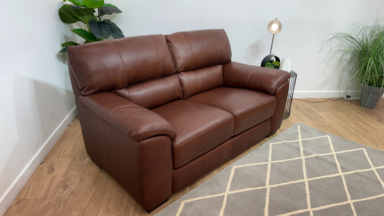Sofology Santina Leather 3 Seater in Relaxed Soft Brown