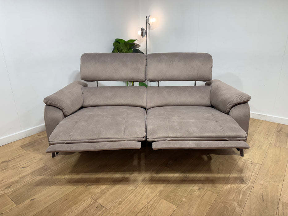Sofology Bailey Fabric 2.5 Seater Power Recliner/Headrest in Lifestyle Flecked Nutmeg