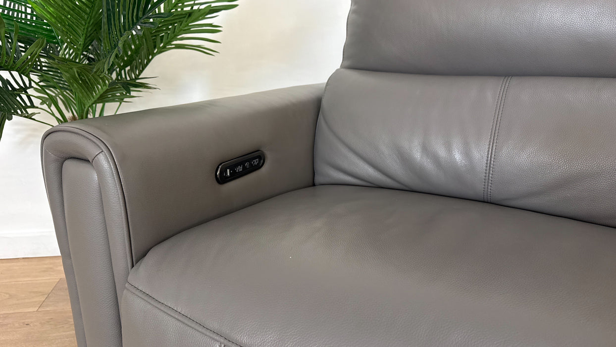 Sofology The Ravello Leather 2.5 Seater Power Recliner/Headrest in Trusty Embossed Elephant