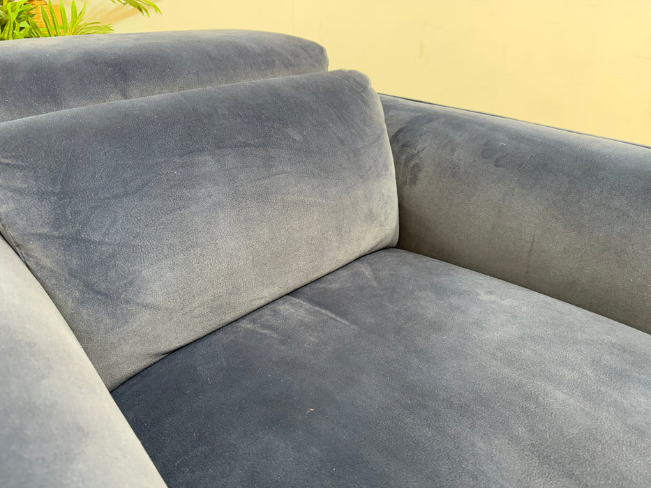 Sofology Serene Fabric Chair Power Recliner/Headrest in Lifestyle Mottled Navy Blue