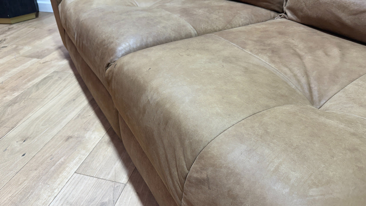 Sofology Artisan Leather 4 Seater Split in Character Tan/Natural Mix
