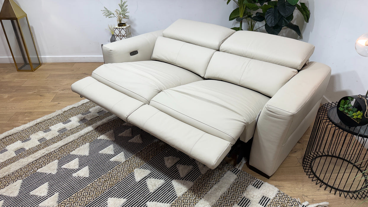 Sofology Metropolitan Leather 3 Seater Power Recliner in Trusty Matt Bone