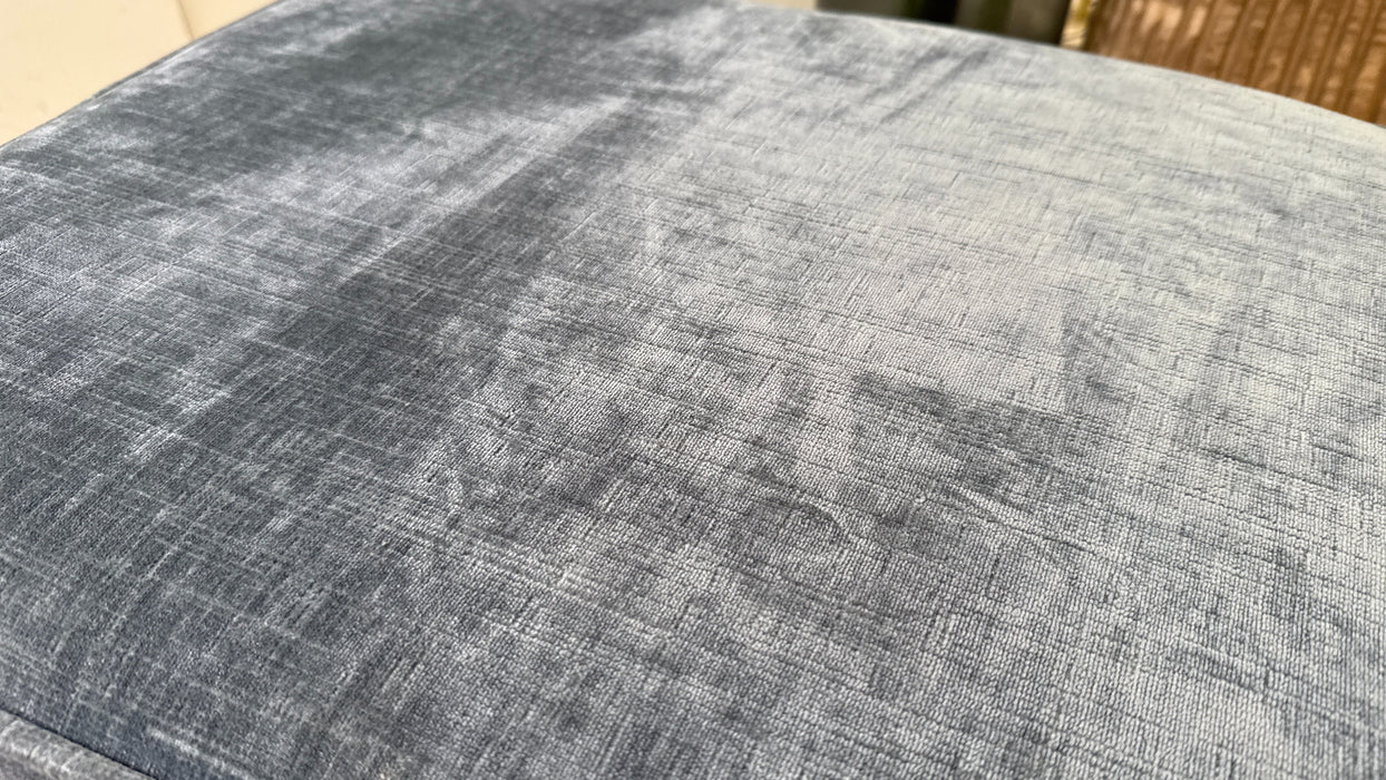 Sofology Georgio Fabric Storage Footstool Feather Flex in Luxe Chenille Steel Blue