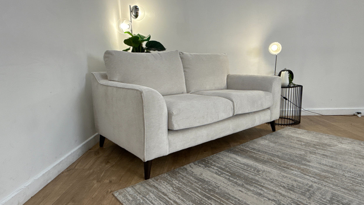 Sofology Mayfair Fabric 2 Seater Foam Seats in Linen Look Chenille Mist/Pearl Mix