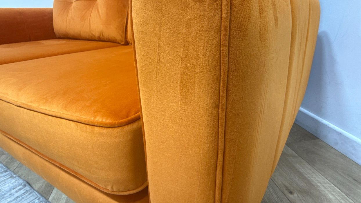 Sofology Islington Fabric 2 Seater in Sleek Tangerine