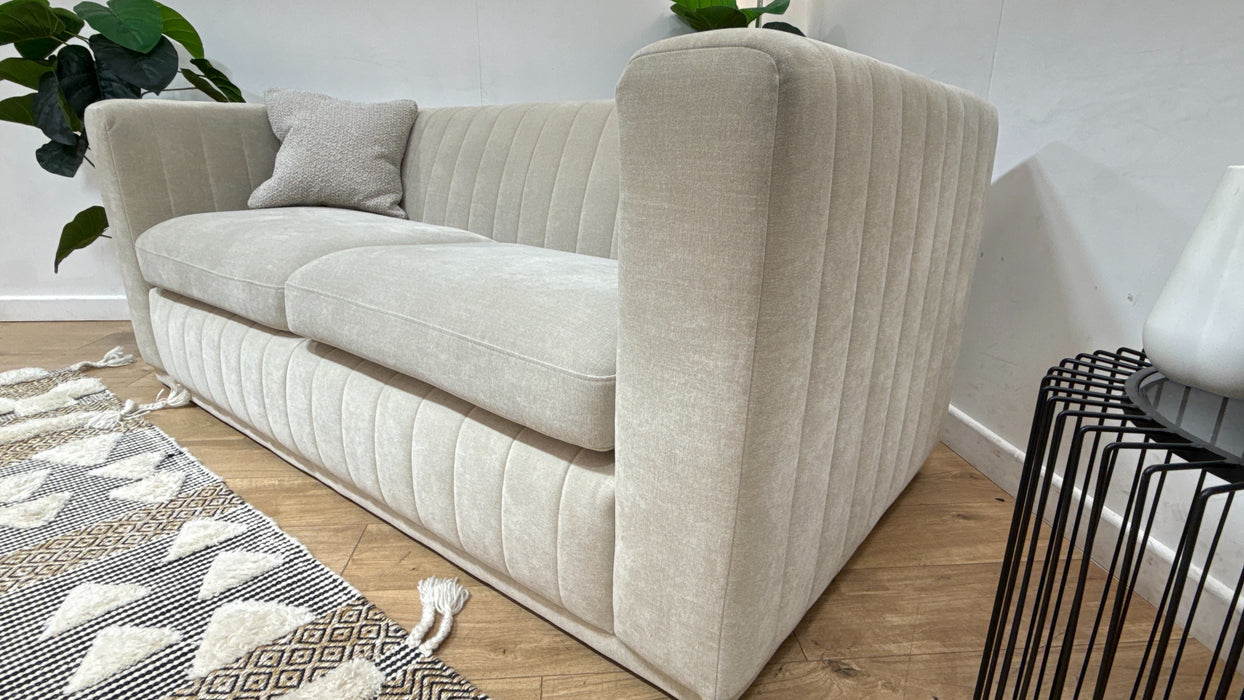 Sofology Astoria Fabric 3 Seater in Vintage Chenille Natural Mix