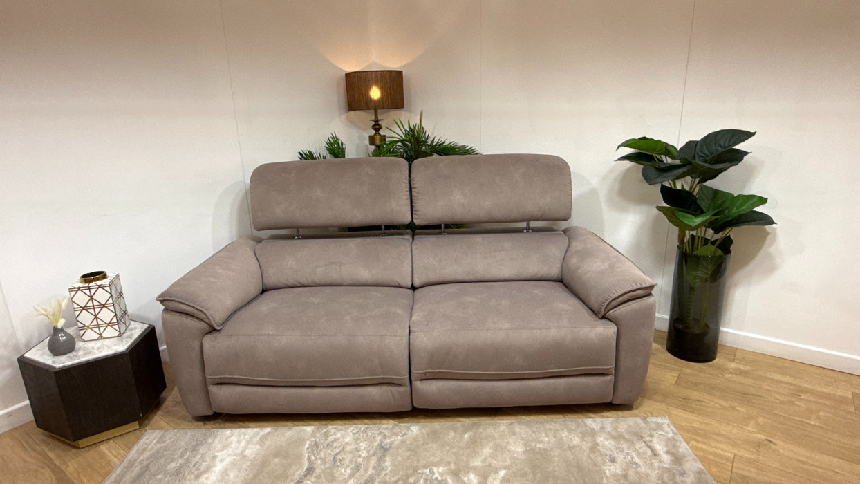 Sofology Hugo Fabric 2.5 Seater Power Recliner/Headrest in Lifestyle Flecked Nutmeg
