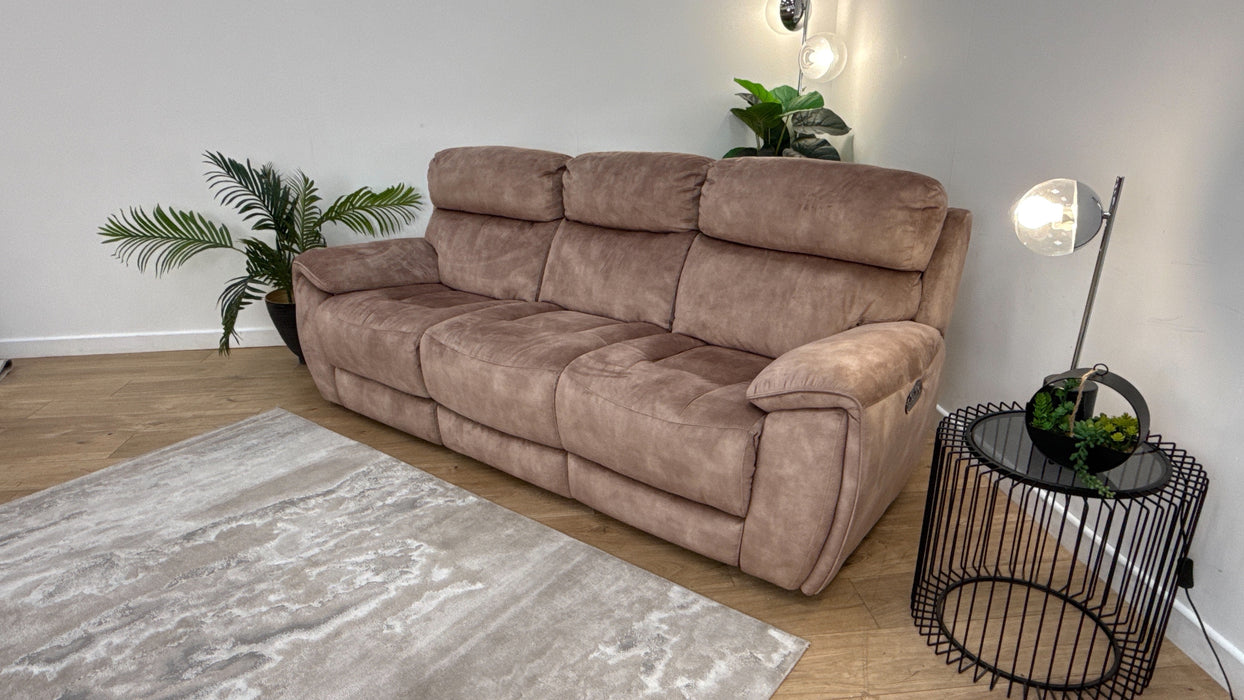 Sofology The Radleigh 3 Seater Fabric Recliner in Decent Mink