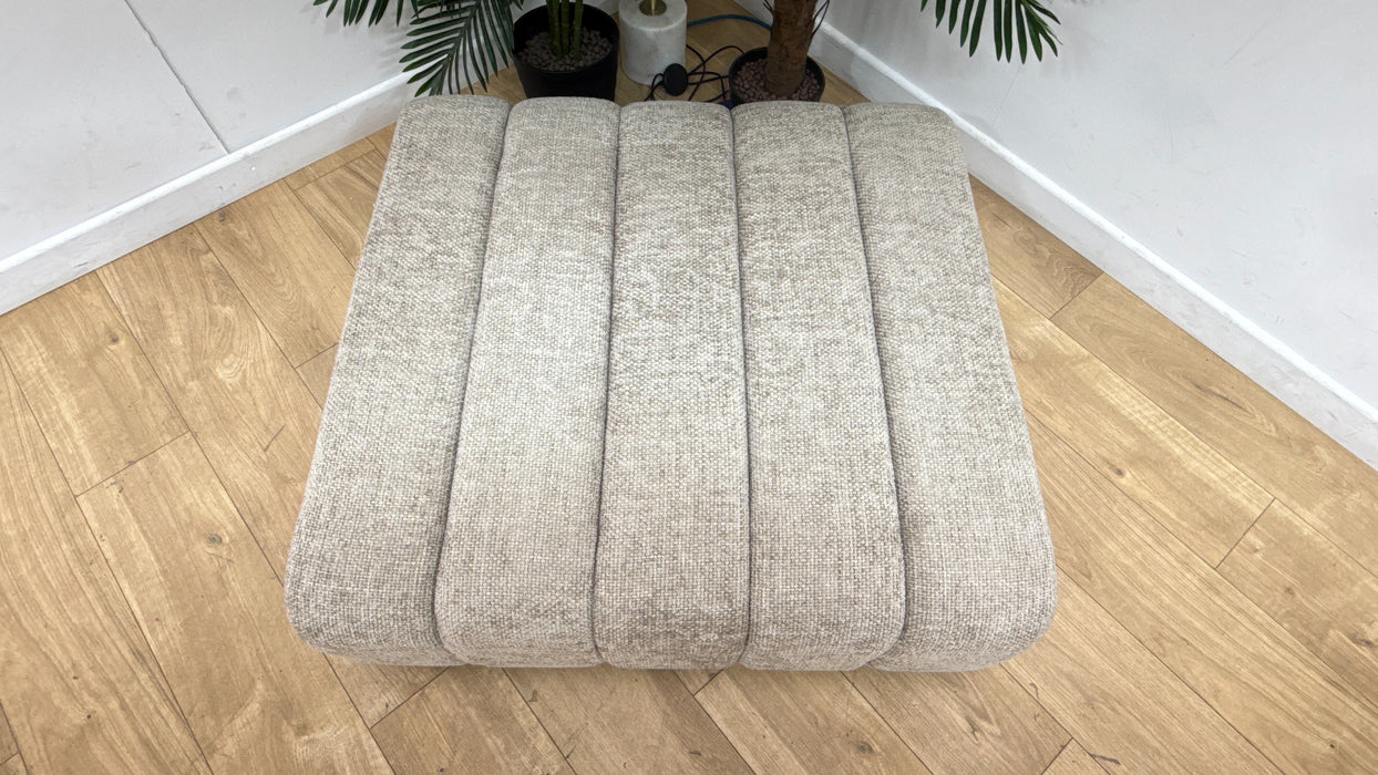 Sofology Downtown Designer Footstool in Basketweave Linen