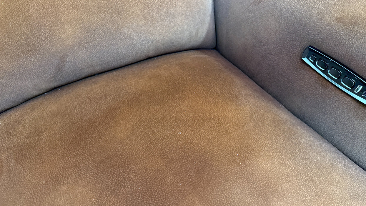 Sofology Arlington Fabric 2 Seater Power Recliner/Headrest Lumbar Support in Lifestyle Mottled Rust