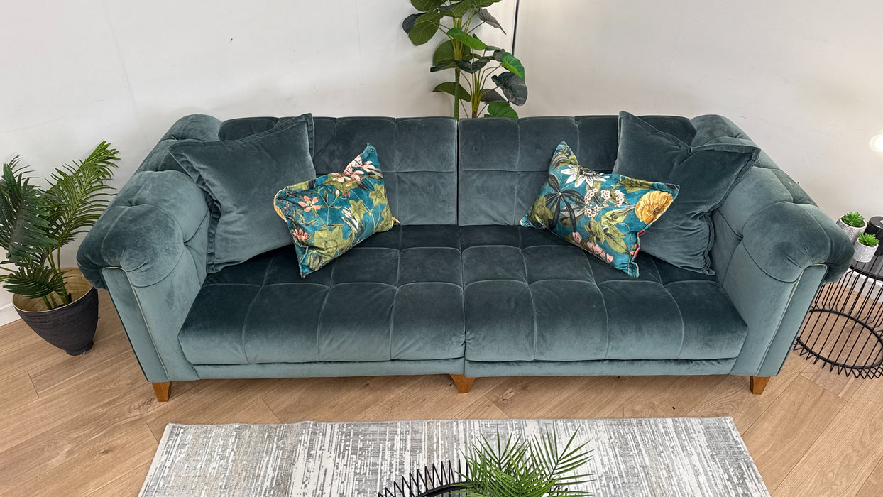 Midsummer Day 4 Seater Split - Fabric Sofa - Teal Mix