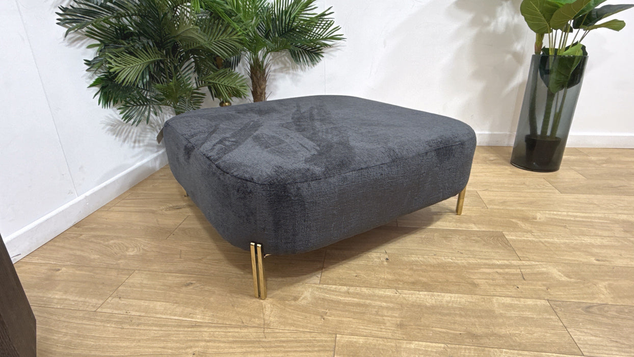 Sofology Westwood Fabric Designer Footstool in Teddy Chenille Black