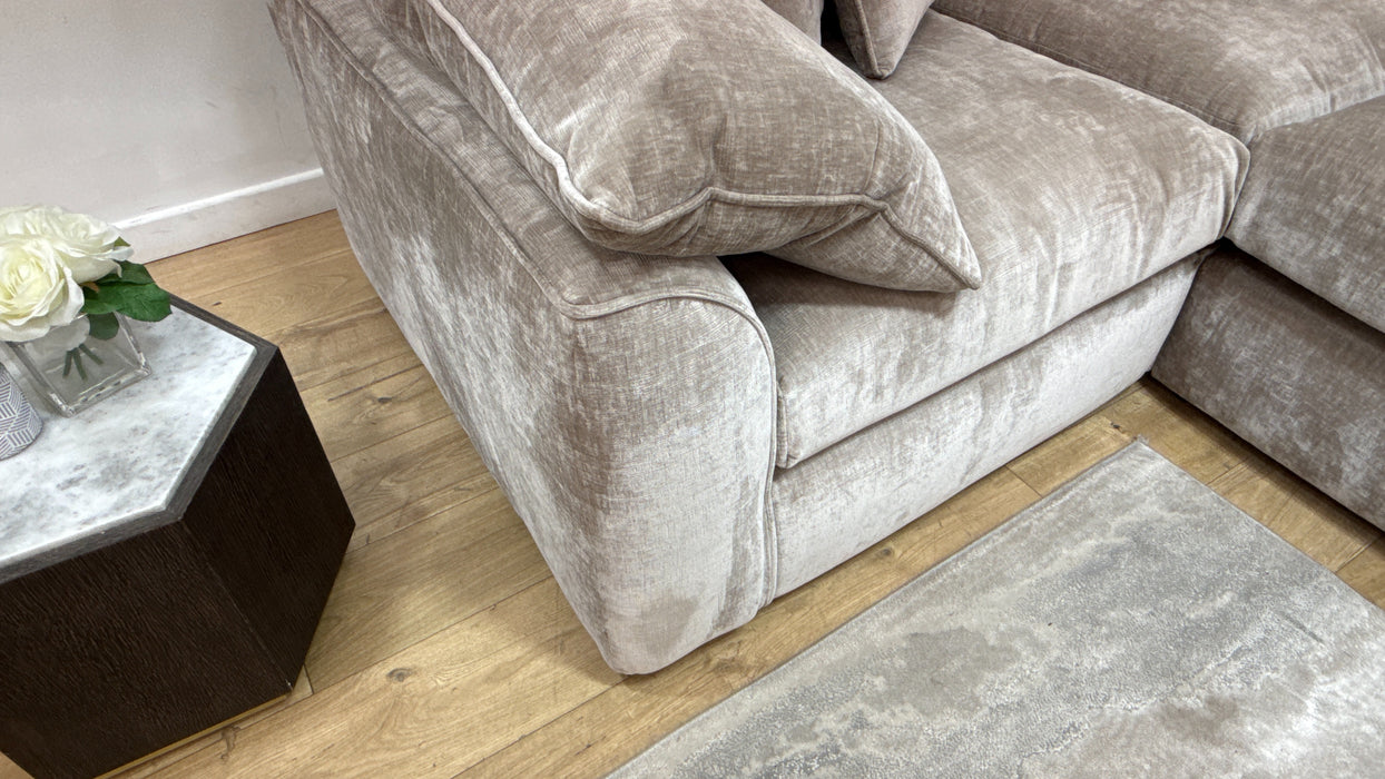 Sofology Georgio Fabric 1 Corner 3 Extra Flex Seats in Luxe Chenille Stone