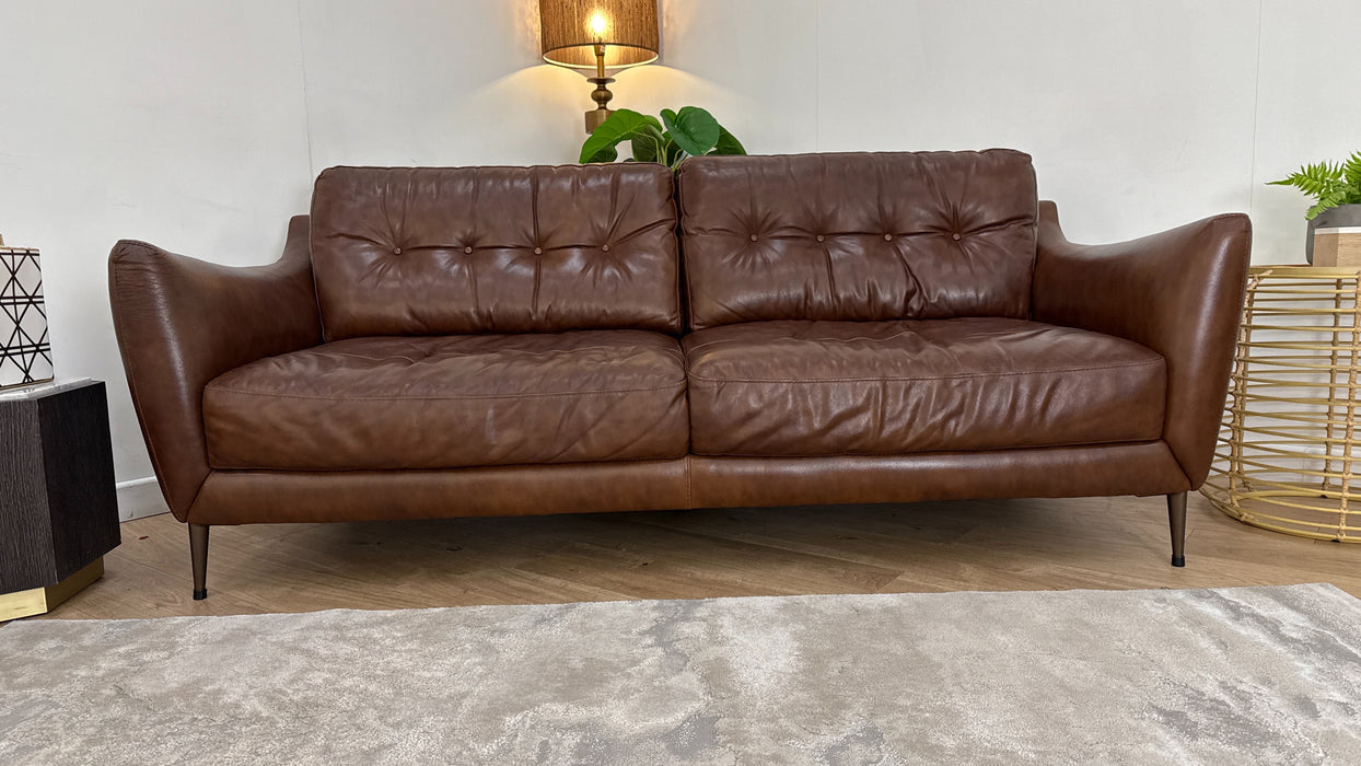 Sofology Cordelia Leather 3 Seater in Alaska Whiskey