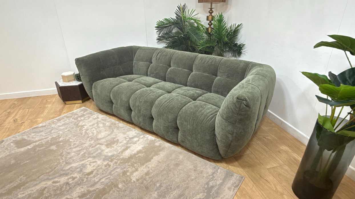 Sofology Lunar Fabric 3 Seater in Textured Chenille Pine