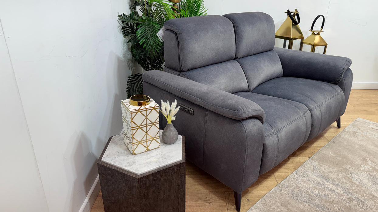 Sofology Bailey Fabric 2 Seater Power Recliner in Lifestyle Flecked Charcoal