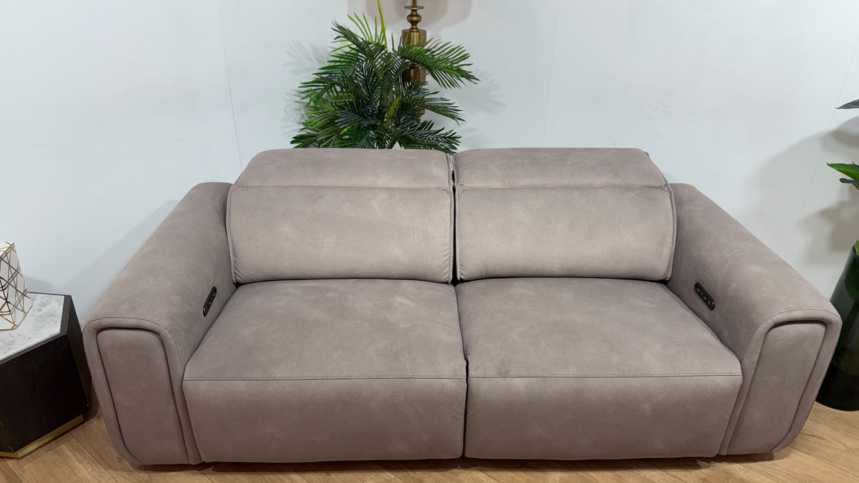 Sofology Premiere Fabric 2.5 Seater Power Recliner/Headrest in Lifestyle Flecked Nutmeg