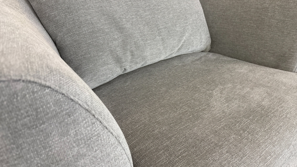 Sofology Chloe Fabric Loveseat Full Back in Linen Look Chenille Grey Mix