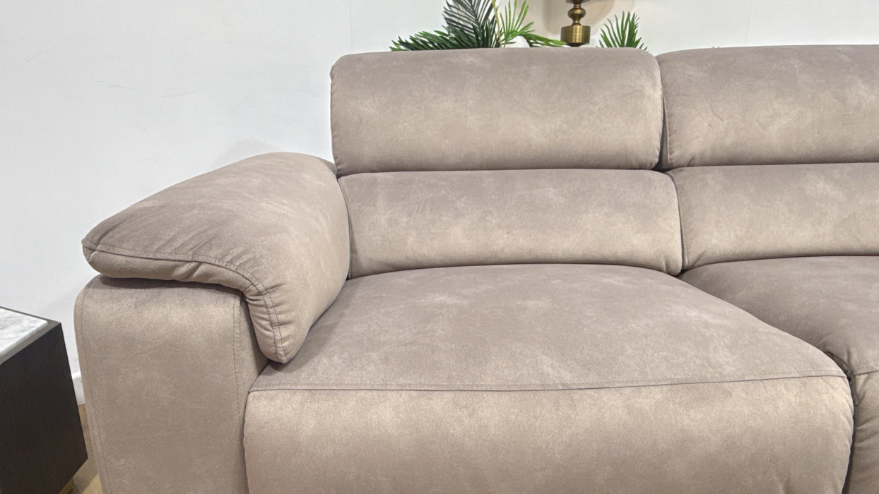Sofology Fratelli Fabric 2.5 Seater Power Recliner/Headrest in Lifestyle Flecked Nutmeg