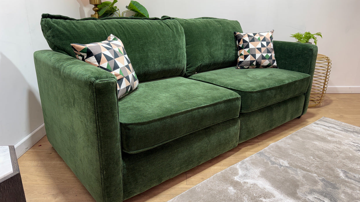 Sofology Piazza Fabric 4 Seater Split Full Back in Aston Chenille Moss/Vento Clay/Rico Olive Mix