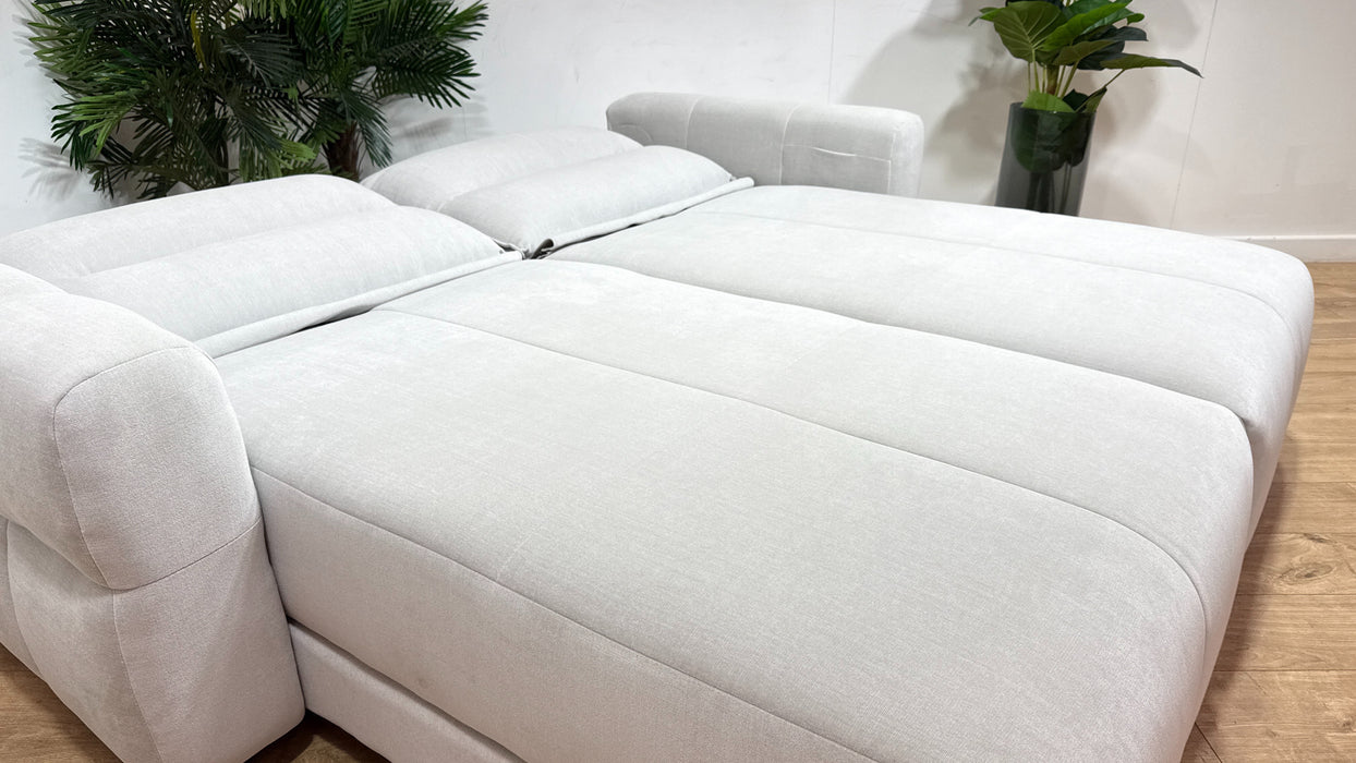 Sofology Sanctuary Fabric 3 Seater Double Power Chaise & Motion Back in Relaxed Chenille Stone