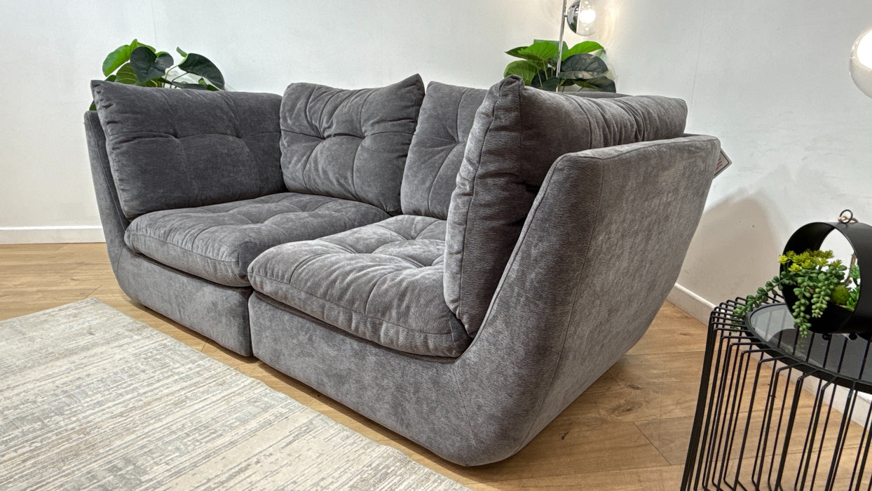 Sofology Cocoon Fabric 3 Seater in Textured Chenille Charcoal