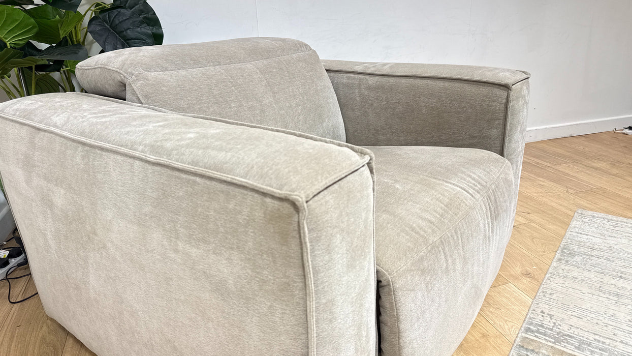 Sofology Horizon Fabric Loveseat Power Recliner/Headrest in Textured Chenille Mocha