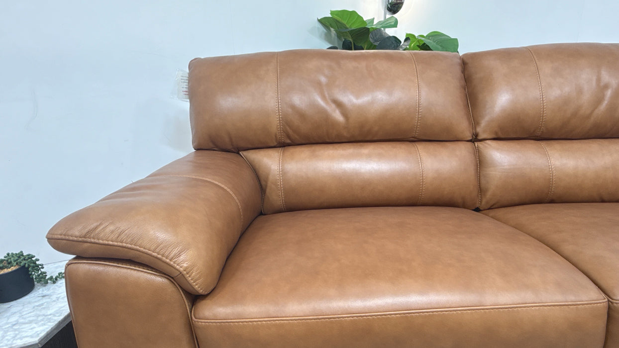Sofology Santina Leather 3 Seater in Relaxed Soft Tan