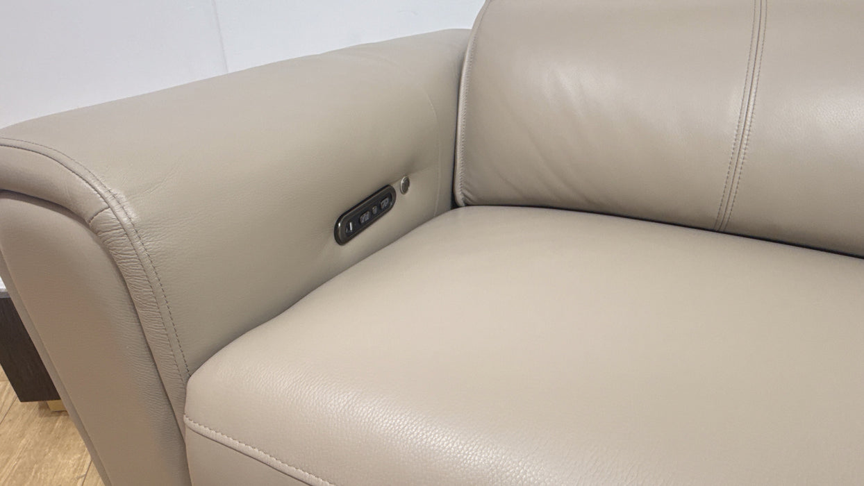 Sofology Premiere Leather 2.5 Seater Smart Console Power Recliner/Headrest Heated Seats in Trusty Embossed Stone