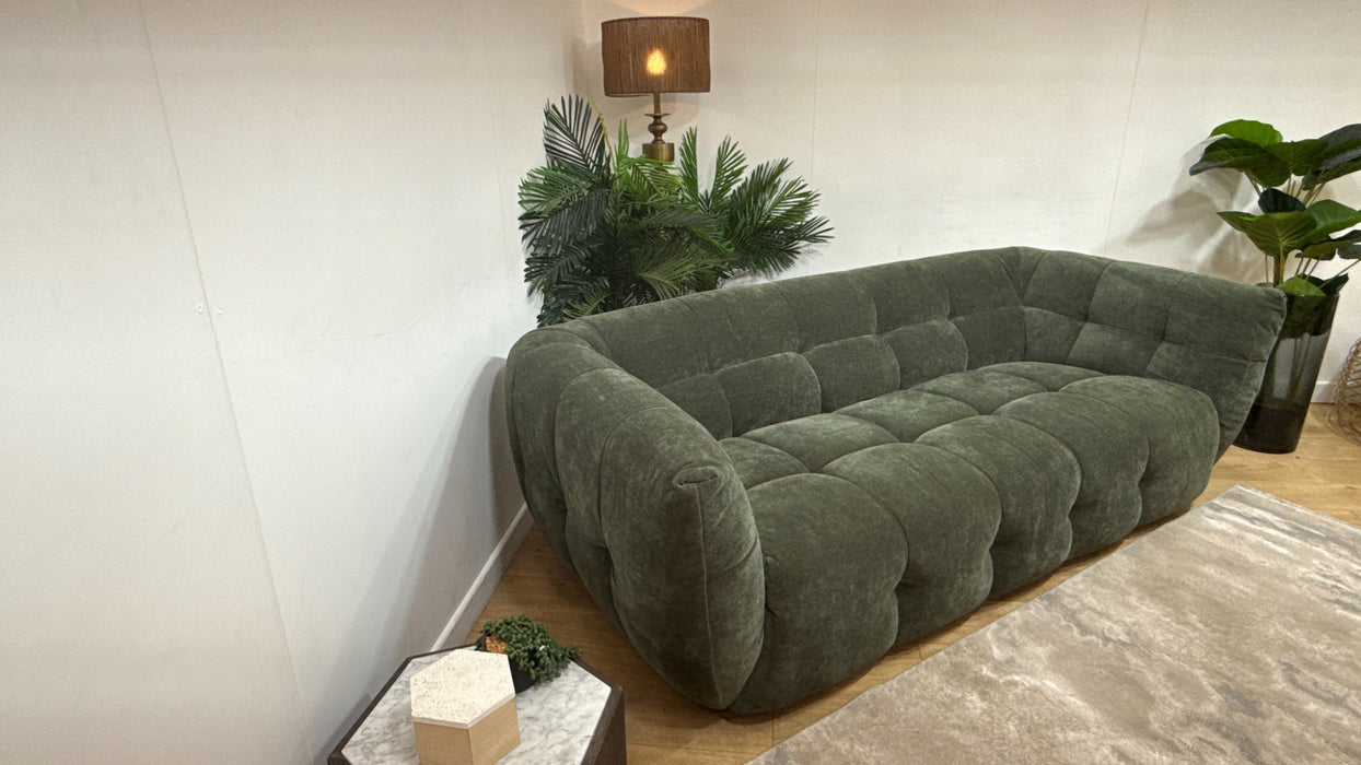 Sofology Lunar Fabric 3 Seater in Textured Chenille Pine