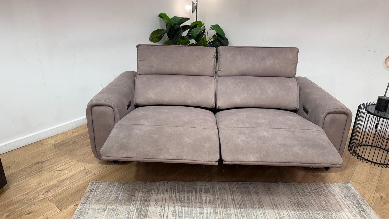 Sofology Premiere Fabric 2.5 Seater Power Recliner/Headrest in Lifestyle Flecked Nutmeg