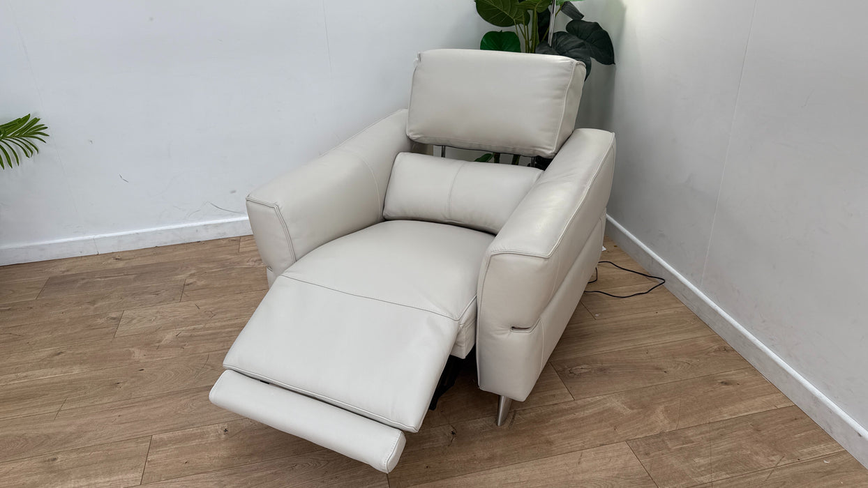 Sofology The Dakota Leather Recliner Chair in Trusty Soft Sheen Mist