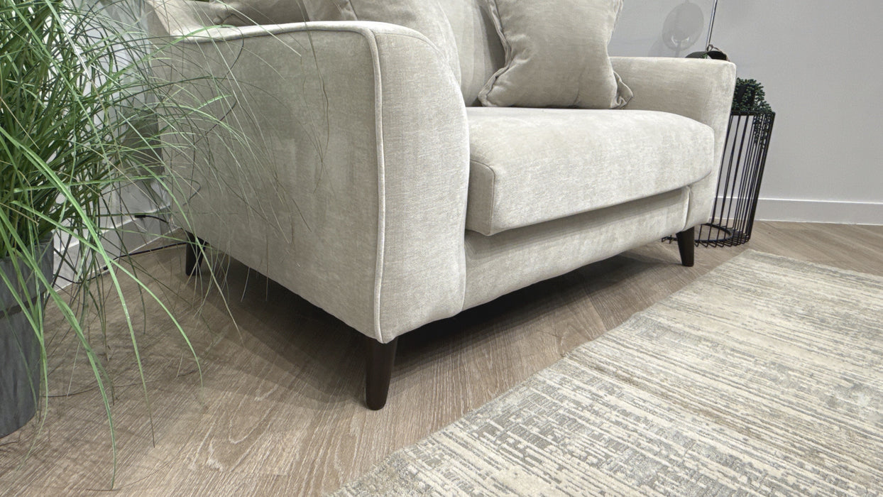 Sofology Mayfair Fabric Loveseat Foam Seat in Soft Chenille Linen