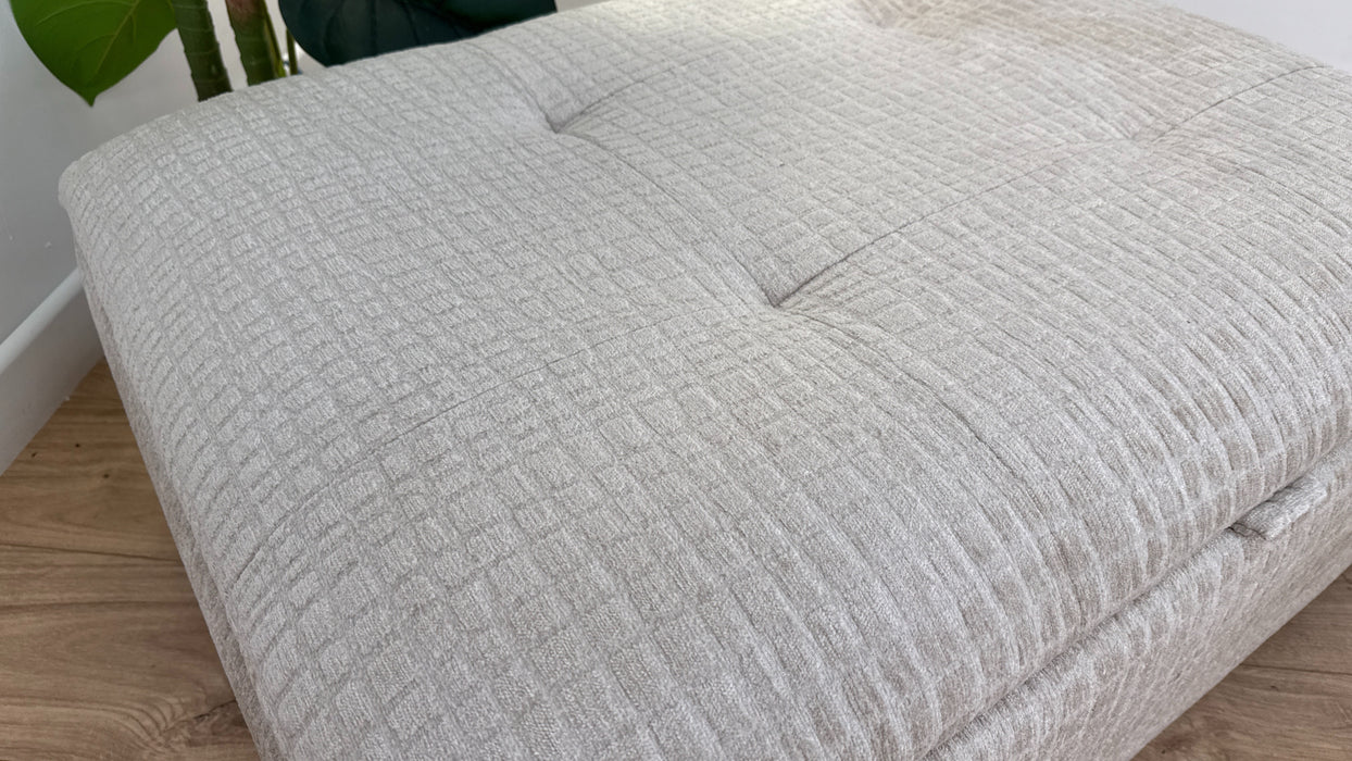 Sofology Ascot Fabric Storage Footstool in Textured Chenille Natural