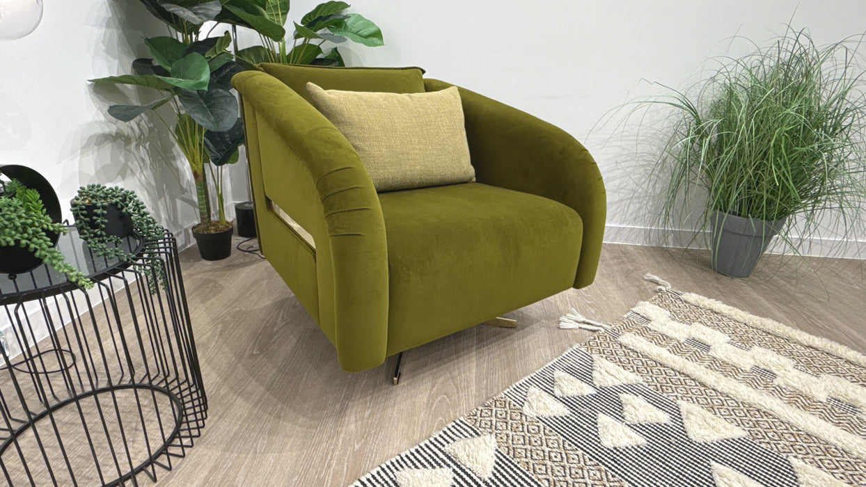 Sofology Eastwood Accent Swivel Chair in Cedar Plush Mix