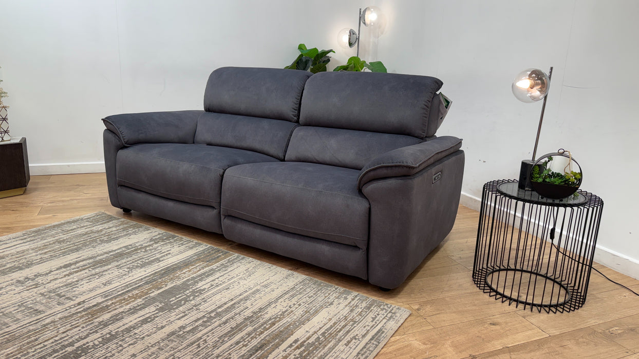 Sofology Hugo Fabric 2.5 Seater Power Recliner/Headrest in Lifestyle Flecked Charcoal