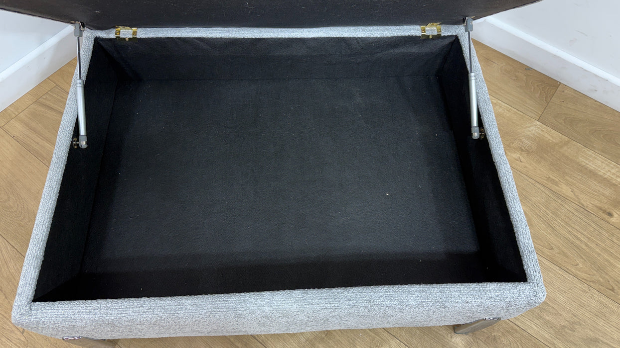 Sofology Westwood Fabric Storage Footstool in Soft Boucle Silver