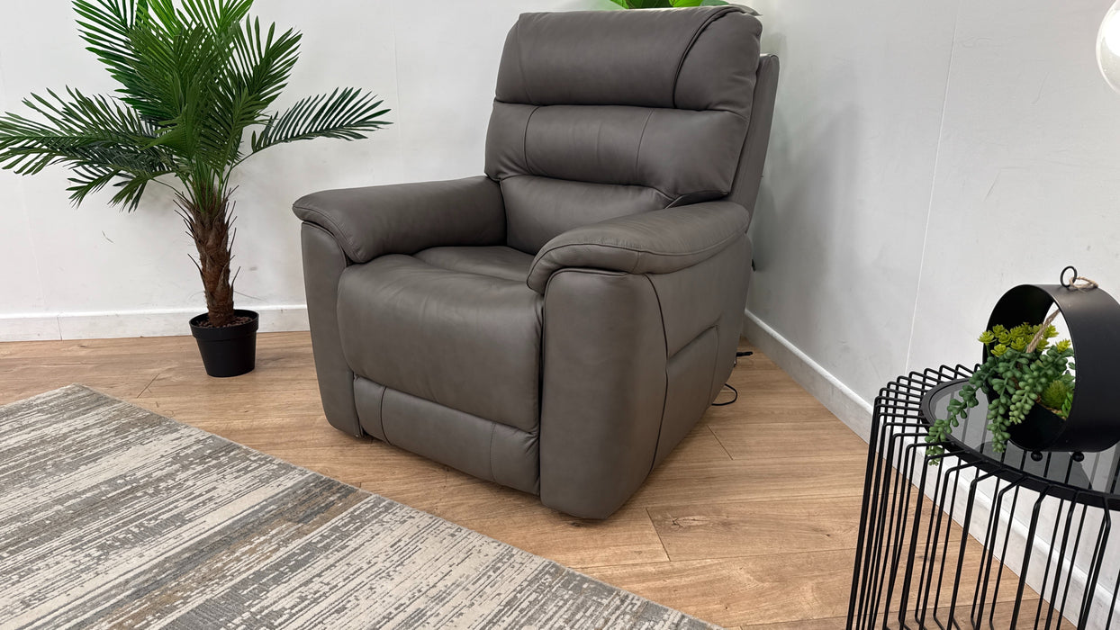 Sofology The Cleveland Recliner Chair in Trusty Embossed Leather Grey