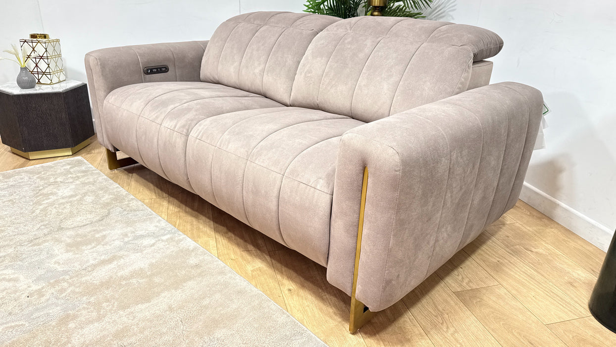 Sofology Paramount Fabric 2.5 Seater Power Recliner/Headrest in Lifestyle Flecked Nutmeg