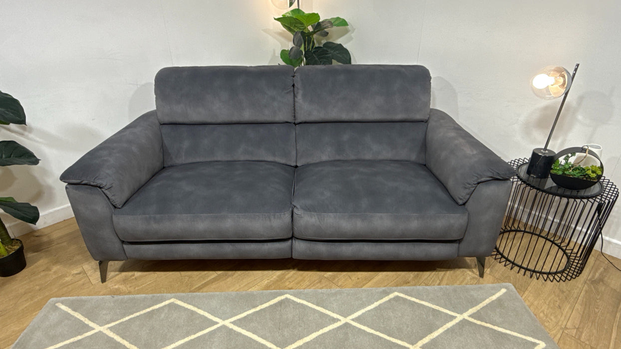 Sofology The Illinois 3 Seater Fabric Recliner Sofa in Lifestyle Mottled Charcoal